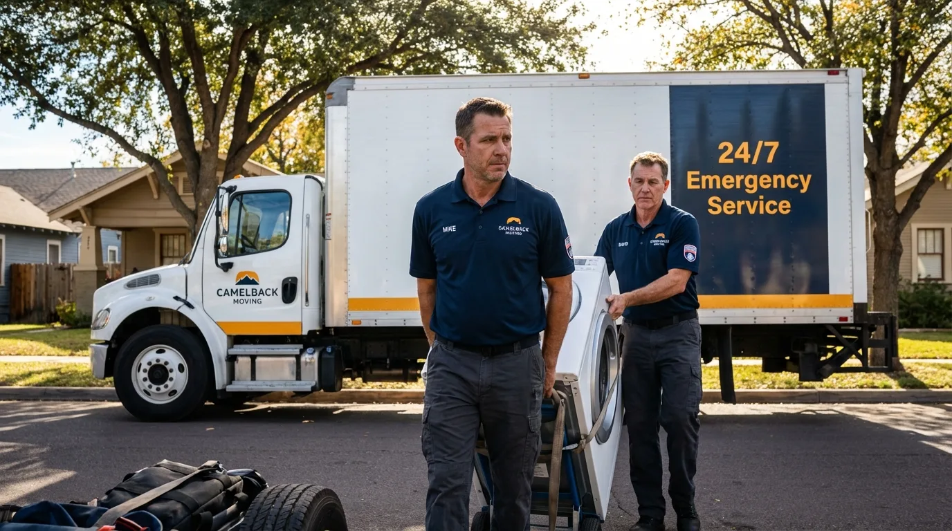 CamelBack Moving crew loading furniture in Pomona, CA